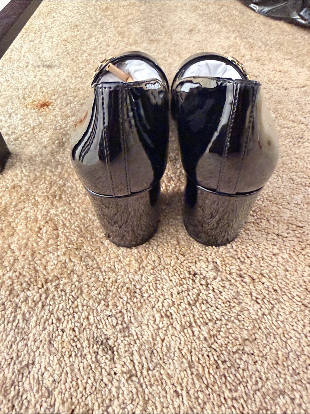 Michael Kors Glossy Black Patent Block Heel Sandals great block heel